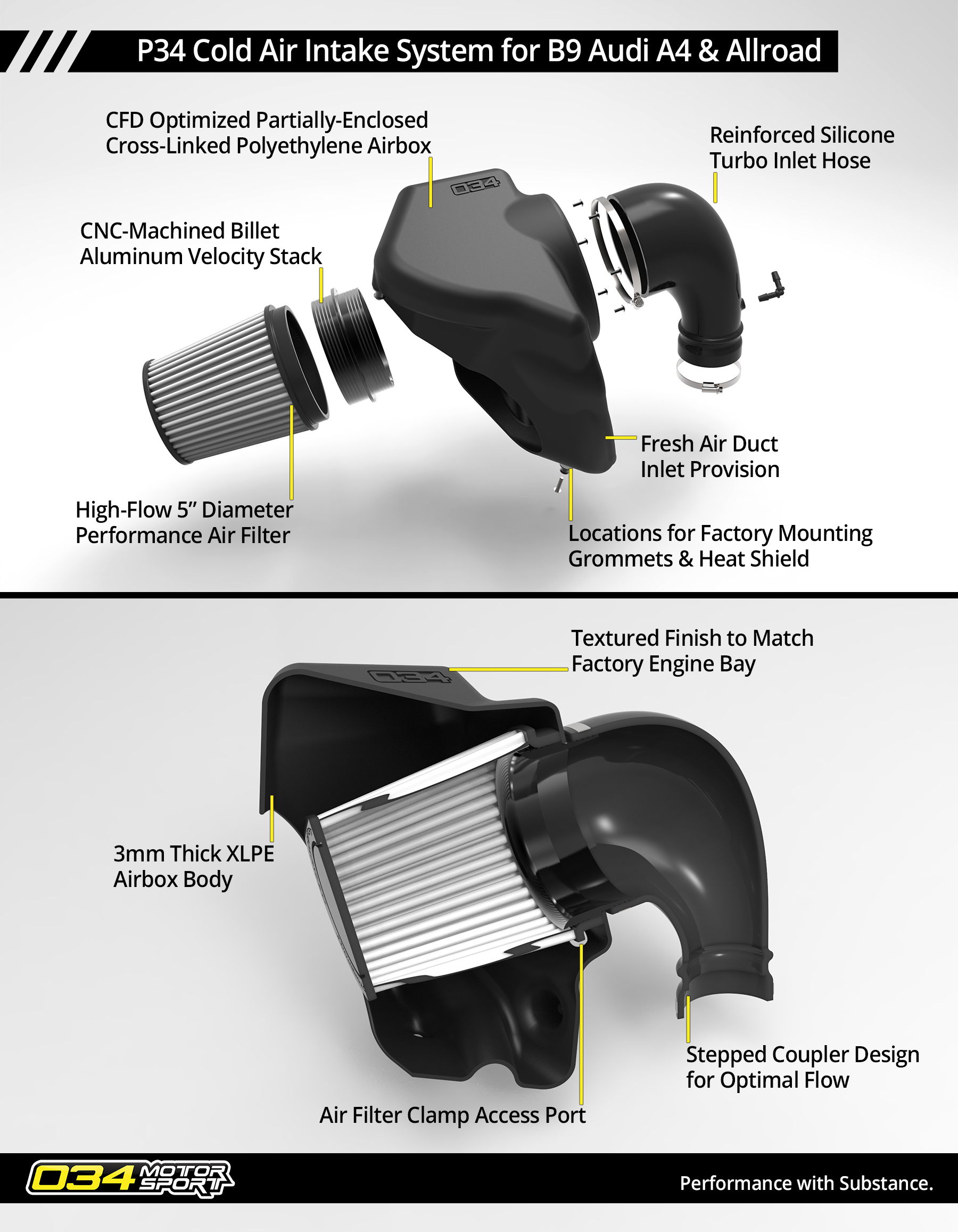 P34 Cold Air Intake, B9/B9.5 Audi A4/Allroad & A5 2.0 TFSI - Image 10
